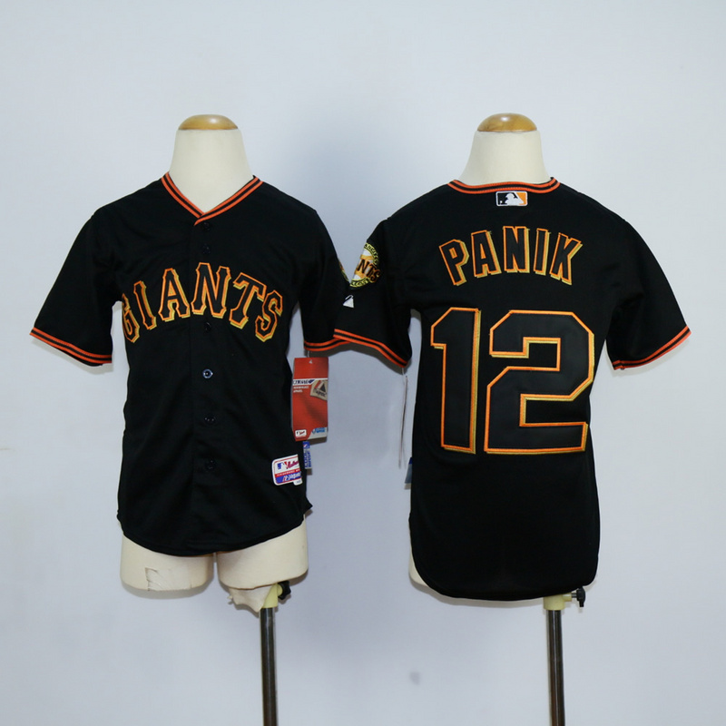 Youth San Francisco Giants 12 Panik Black MLB Jerseys